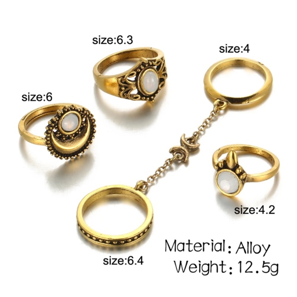 Dainty Gold Midi and Knuckle Rings - Picture 3 of 4